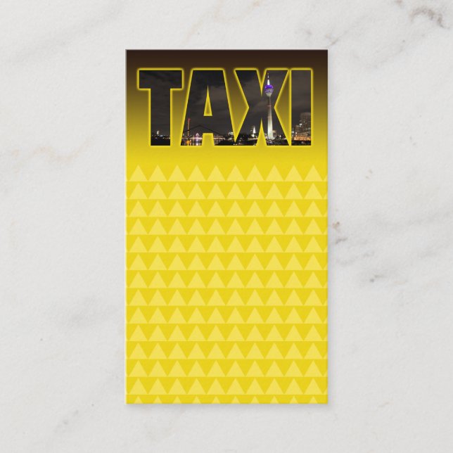 Tarjeta De Visita Elegante horizonte TAXI para taxista (Anverso)