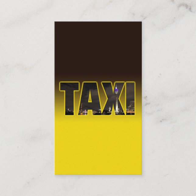 Tarjeta De Visita Elegante horizonte TAXI para taxista (Anverso)