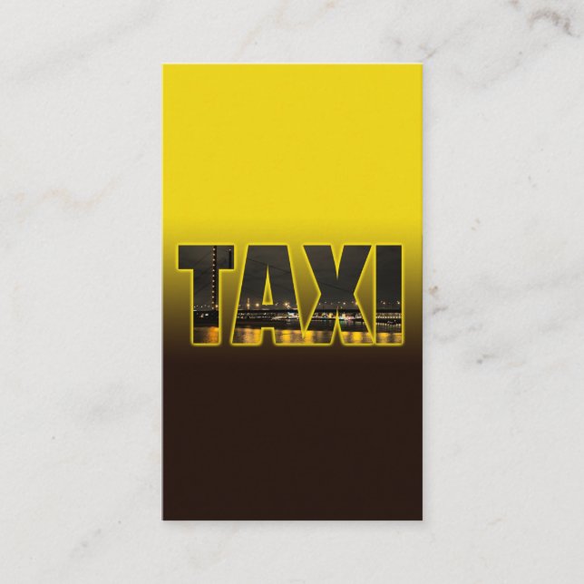 Tarjeta De Visita Elegante horizonte TAXI para taxista (Anverso)