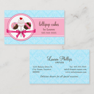 Tarjeta De Visita Elegante hormigón Damask Pops Baker