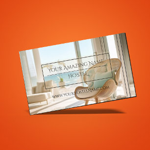 Tarjeta De Visita Elegante Hostel Photo Delicate Elegante Luminoso