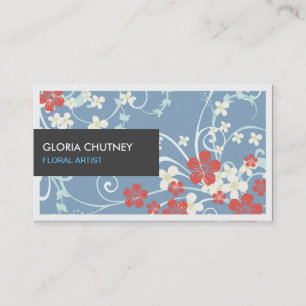 Tarjeta De Visita Elegante Ilustracion floral sencillo y elegante