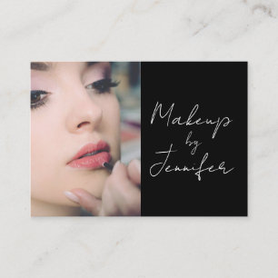 Tarjeta De Visita Elegante imagen manuscrita blanca negra