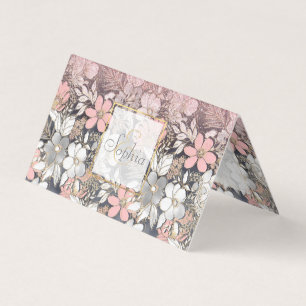 Tarjeta De Visita Elegante imagen Purpurina de gradiente rosa dorado