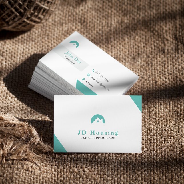 Tarjeta De Visita Elegante Inmobiliario Cualquier color (Elegant Real estate Any Color Business Card)