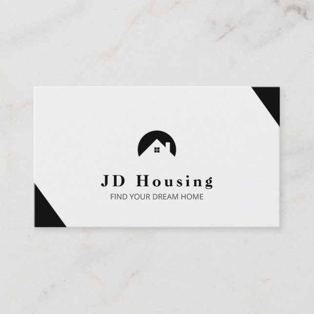 Tarjeta De Visita Elegante Inmobiliario Cualquier color (Anverso)