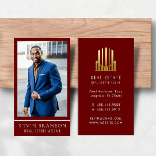 Tarjeta De Visita Elegante inmueble de Borgoña