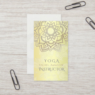 Tarjeta De Visita Elegante Instructor de Meditación YOGA Mandala Flo