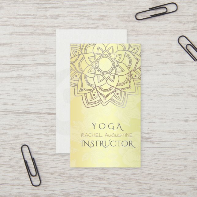 Tarjeta De Visita Elegante Instructor de Meditación YOGA Mandala Flo (Anverso/Reverso In Situ)