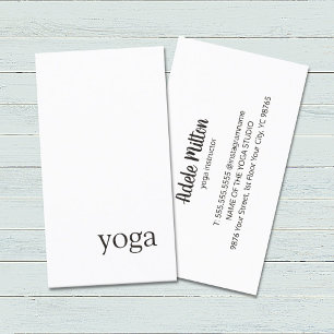 Tarjeta De Visita Elegante instructor de yoga blanco minimo