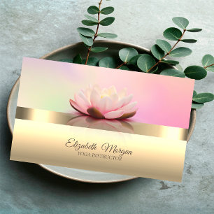 Tarjeta De Visita Elegante Instructor de Yoga de Flor de Loto Chic M