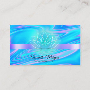 Tarjeta De Visita Elegante Instructor de Yoga de Loto Holográfico