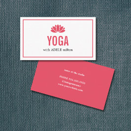 Tarjeta De Visita Elegante instructor de yoga de Pastel Blanco Lotus