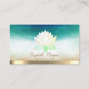 Tarjeta De Visita Elegante instructor de yoga Loto Acuarela