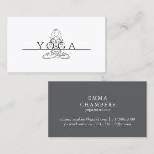 Tarjeta De Visita Elegante Instructor de Yoga Moderno Postura del Lo
