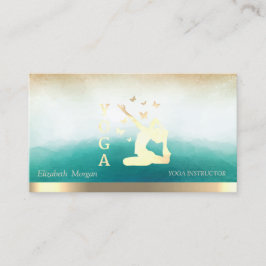 Tarjeta De Visita Elegante instructor de yoga mujeres silueta