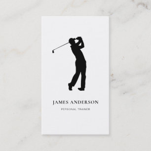Tarjeta De Visita Elegante instructor profesional de golf entrenador