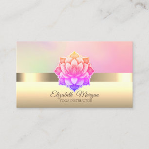 Tarjeta De Visita Elegante instructor profesional de yoga de flores 
