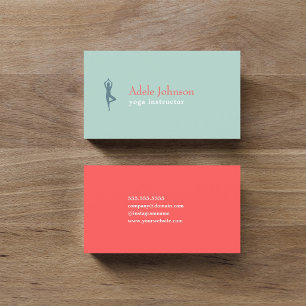 Tarjeta De Visita Elegante instructora de yoga de colores pastel