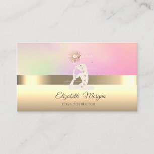 Tarjeta De Visita Elegante instructora de yoga profesional chicas ch