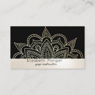 Tarjeta De Visita Elegante Instructora de Yoga Profesional Mandala N