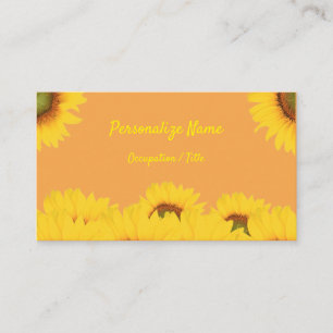Tarjeta De Visita Elegante jardín de girasoles
