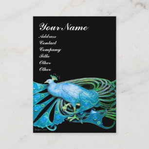 TARJETA DE VISITA ELEGANTE JEQUE DE MODA AZUL VERDE AZULADO EN NEGRO
