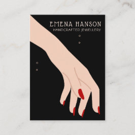 Tarjeta De Visita Elegante Jewelry Black Bracelet Hand display card