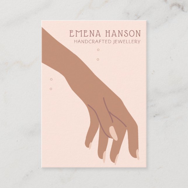 Tarjeta De Visita Elegante Jewelry Crafter Bracelet Hand Display Car (Anverso)