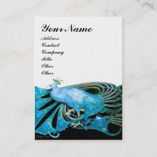 Tarjeta De Visita ELEGANTE Joya de pavo real azul TURQUESA ,Perla Bl