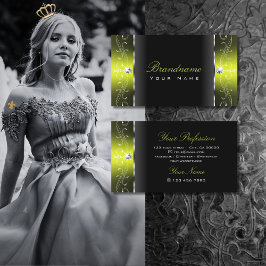 Tarjeta De Visita Elegante Joyas de contrabando de amarillo negro Or