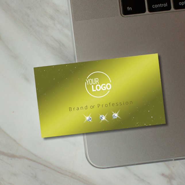 Tarjeta De Visita Elegante Joyas de espuma verde oliva amarillo Añad (Subido por el creador)