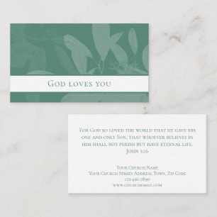 Tarjeta De Visita Elegante Juan 3:16 Biblia personalizada Escritura 