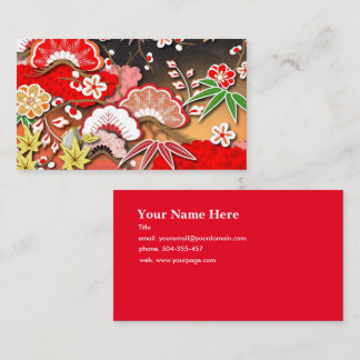 Tarjeta De Visita Elegante Kimono otoñal japonés