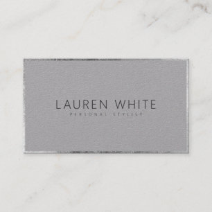 Tarjeta De Visita Elegante kraft minimalista plateado de moda modern