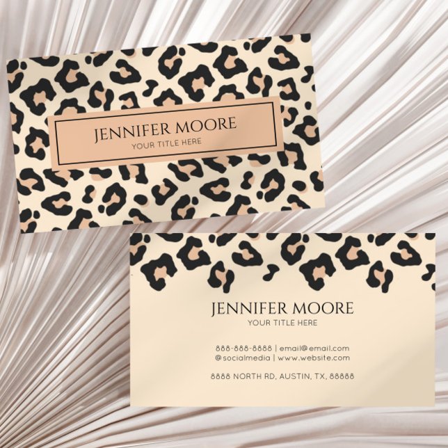 Tarjeta De Visita Elegante leopardo Cheetah Imprimir Personalizado n (Subido por el creador)