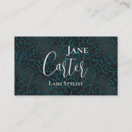 Tarjeta De Visita Elegante leopardo negro en la impresión de animale