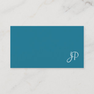 Tarjeta De Visita Elegante letra script turquesa liso trendy