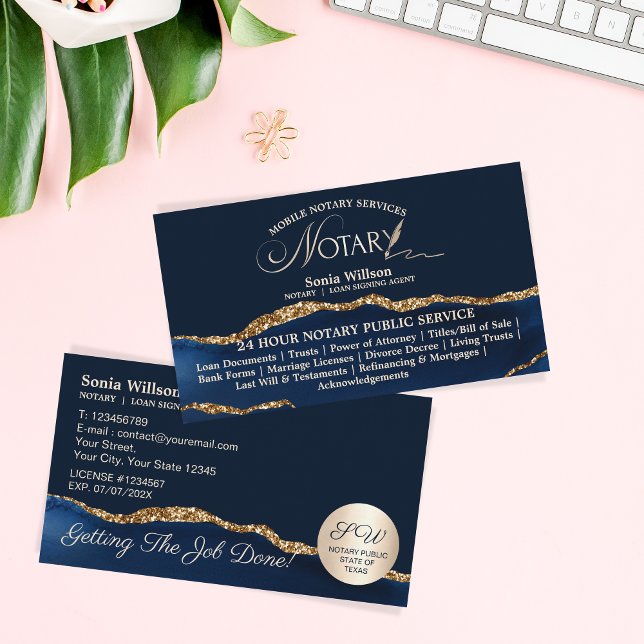 Tarjeta De Visita Elegante ley del agente de firma de notario móvil  (Subido por el creador)