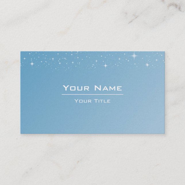 Tarjeta De Visita Elegante Light Blue Starry Profesional (Anverso)