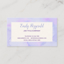 Tarjeta De Visita Elegante Lilac Blue Pastel acuarelas