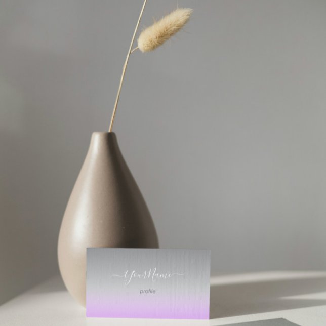 Tarjeta De Visita elegante lilac-gris ombré (Subido por el creador)