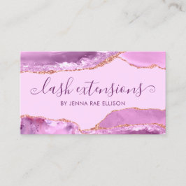 Tarjeta De Visita Elegante Lilac Purple Marble Agate Lash Extension