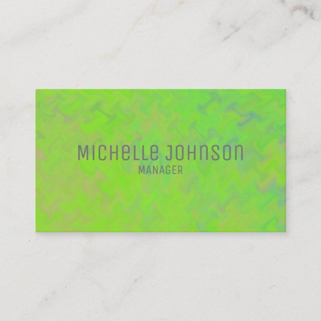 Tarjeta De Visita Elegante Lime Green Marbling Profesional Aspecto (Anverso)