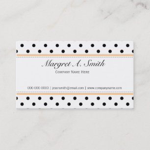 Tarjeta De Visita Elegante, lindo, clásico de los puntos de polka B&