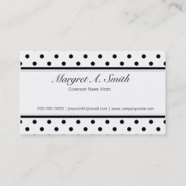Tarjeta De Visita Elegante, lindo, clásico de los puntos de polka B&