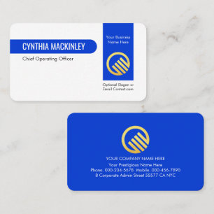 Tarjeta De Visita Elegante Línea Vertical Azul Empresa Privada
