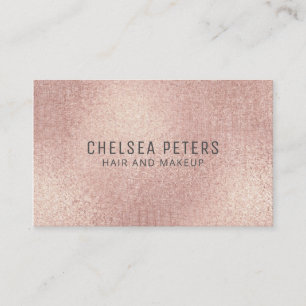 Tarjeta De Visita Elegante Linen look Rosa Gold Rubor Shimmer