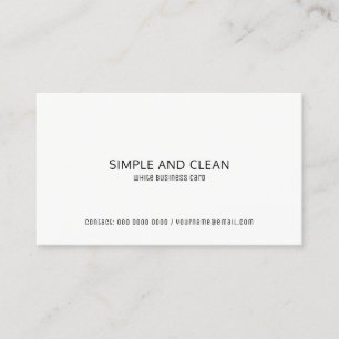 Tarjeta De Visita elegante llano blanco / profesional limpio