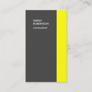 Tarjeta De Visita Elegante llano minimalista moderno gris amarillo
